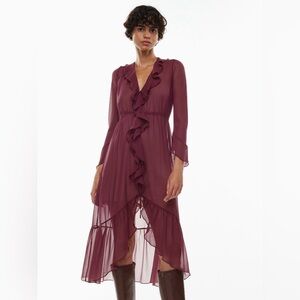 Aritzia Wilfred Mina Dress in Spiced Burgundy size small